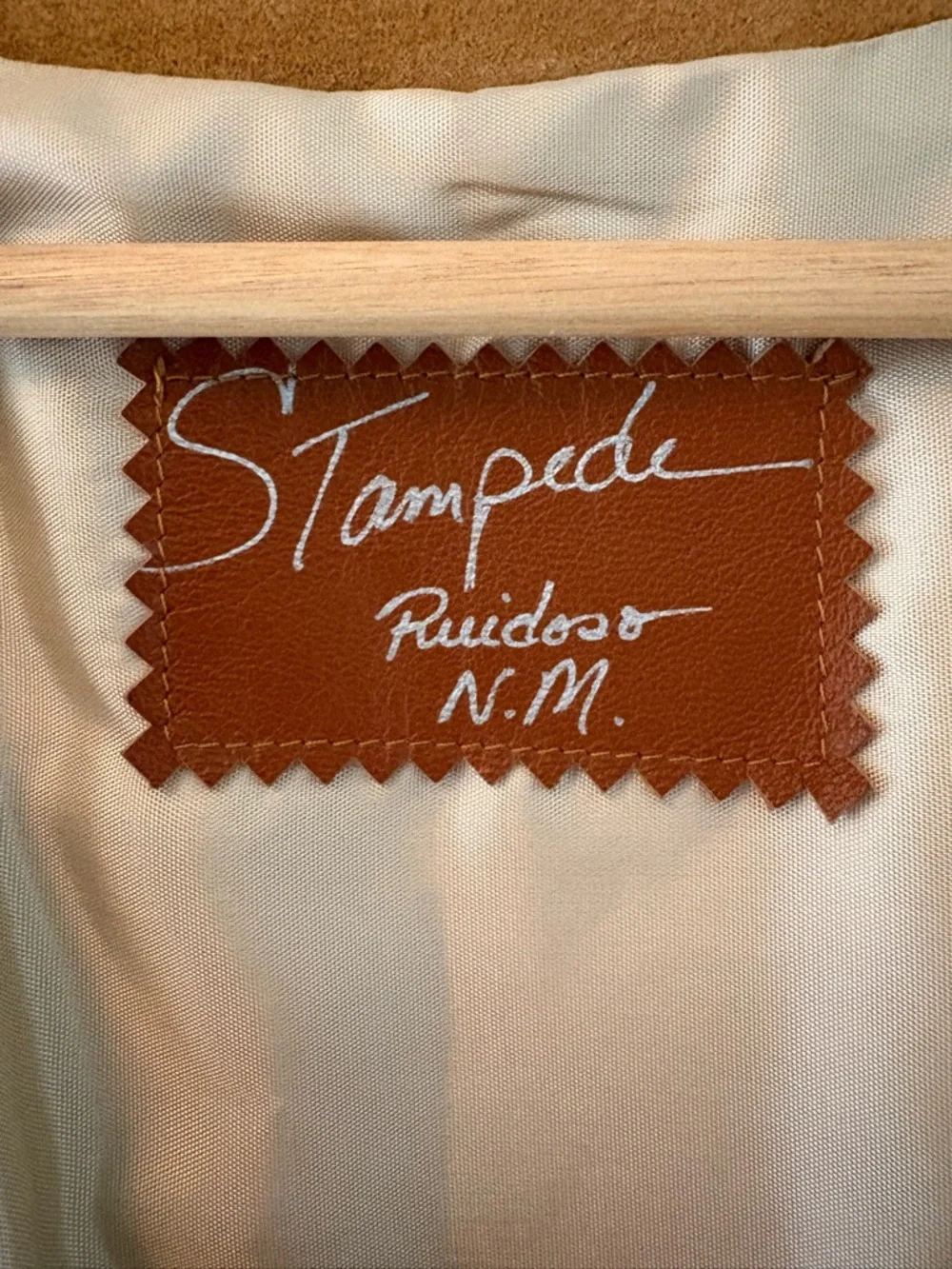 VNTG Stampede Two Piece Vest & Skirt Set, Brown Embossed Leather. - Picture 4 of 8